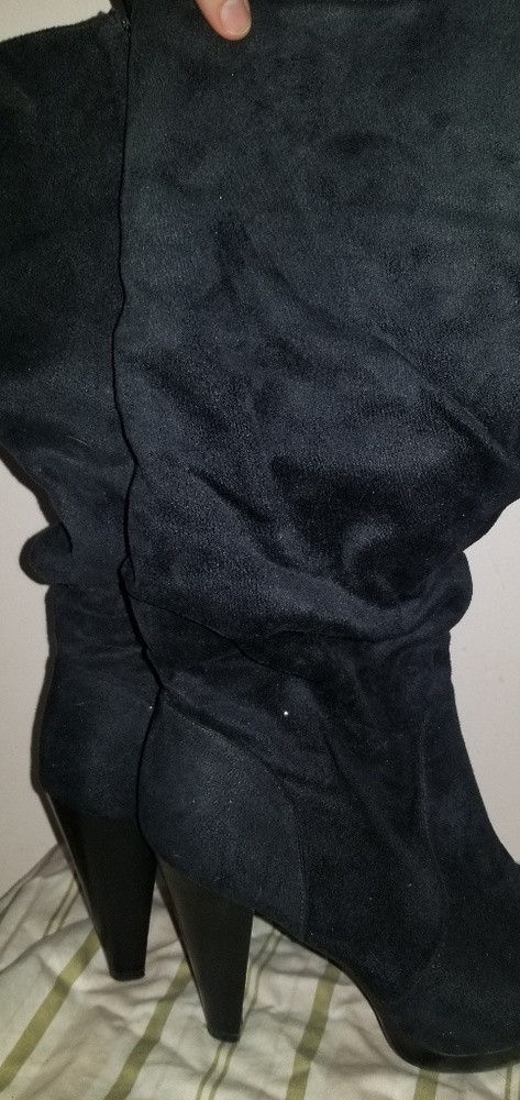 Black suede boots